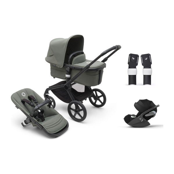 Bugaboo Fox 5 Gestell (Black) / Bezug (Forest Green) / Dach (Forest Green) 3in1 Set