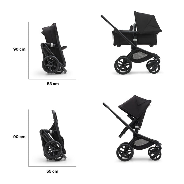 Bugaboo Fox 5 Gestell (Black) / Bezug (Forest Green) / Dach (Forest Green) 3in1 Set