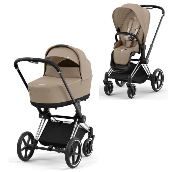 Cybex Priam Set Gestell (Chrome Black) /Stoff (Cozy Beige)