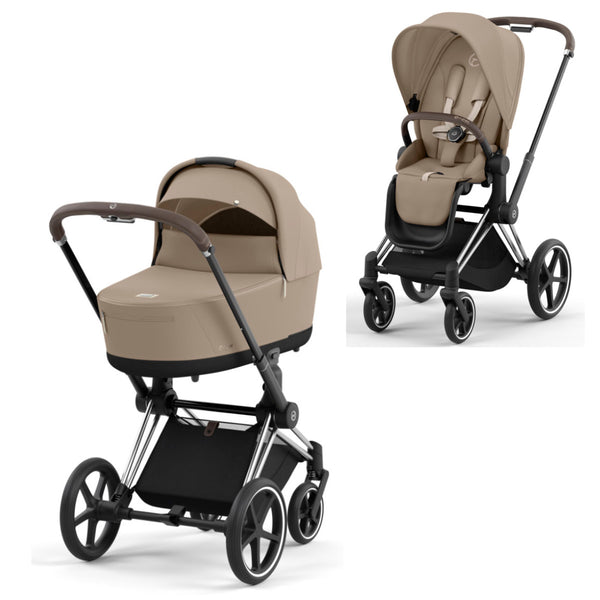 Cybex Priam Set Gestell (Chrome Brown) /Stoff (Cozy Beige)