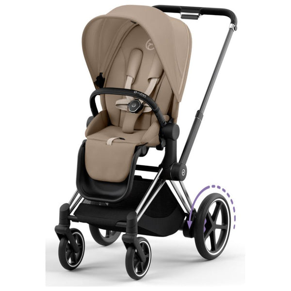 Cybex e-Priam Set Gestell (Chrome Black) /Stoff (Cozy Beige)