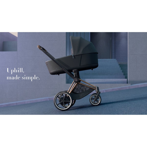 Cybex e-Priam Set Gestell (Rosegold) /Stoff (Cozy Beige)