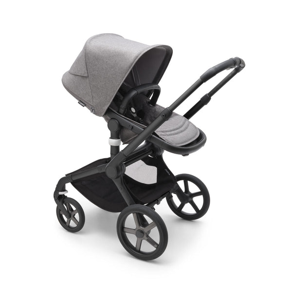 Bugaboo Fox 5 Gestell (Black) / Bezug (Grau Meliert) / Dach (Grau Meliert) 3in1 Set