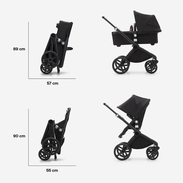 Bugaboo Fox Cub Gestell (Black) / Bezug (Black) / Dach (Black) 4in1 Set