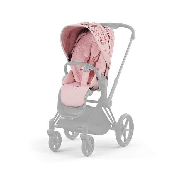 Cybex Priam Set Gestell (Matt Black) /Stoff (Simply Flowers Pale Blush) 3in1