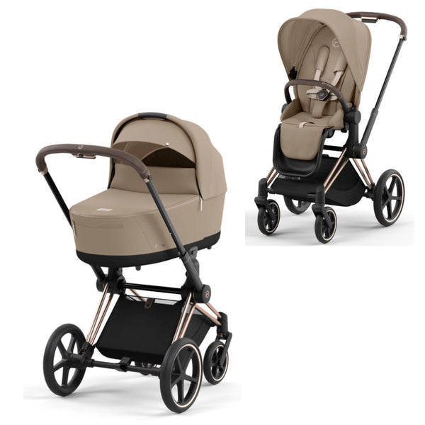 Cybex Priam Set Gestell (Rosegold) /Stoff (Cozy Beige)